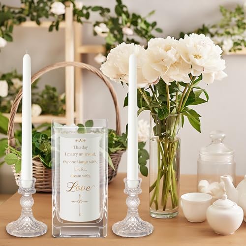 Foldtier 3 Pcs Wedding Unity Candle Set for Church Ceremony, Cross - Image 4