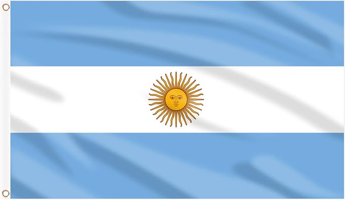 AhfuLife Argentine Flag 3x5 Ft, Large Argentina National Flags for Outside - Double Side with Brass Eyelets for Argentine Party Decorations, Soccer Party Bar Garden Decoration Indoor Outdoor