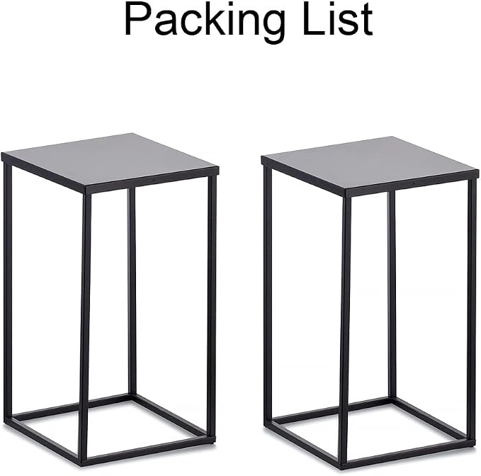 Black Plant Stand Pedestal Stand - 2 Pcs Metal Plant Stand, 15.75in Tall Flower Stand Vase Flower Holder, Wedding Centerpieces for Table, Corner Planter Pot Rack for Living Room, Home, Patio Decor