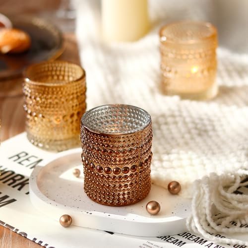 WDHODEC Gold Candle Holders 12 PCS, Glass Votive Tealight Candle Holders for Fall Thanksgiving Christmas Table Centerpiece Wedding Decorations - Image 2