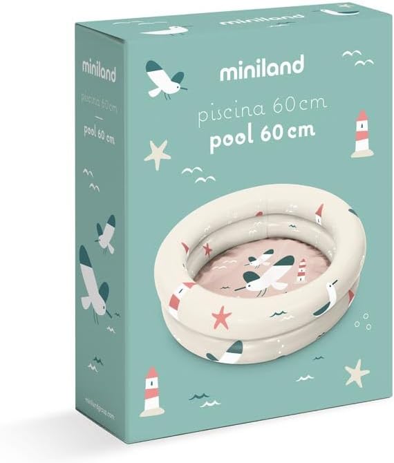 Miniland Inflatable Baby Pool Lighthouse 60 cm - Children's Pool for Outdoor Use | Compact, Lightweight and Easy to Transport | Ideal for Garden, Beach or Patio | Summer and Water Fun