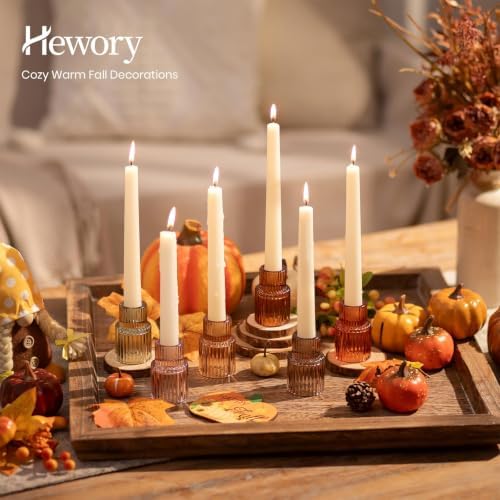 Hewory 24PCS Vintage Color Glass Taper Candle Holders for Table Centerpiece - Image 5