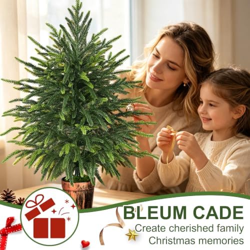 BLEUM CADE 2FT Small Norfolk Pine Tree with Pot, Table top Christmas Tree - Image 4