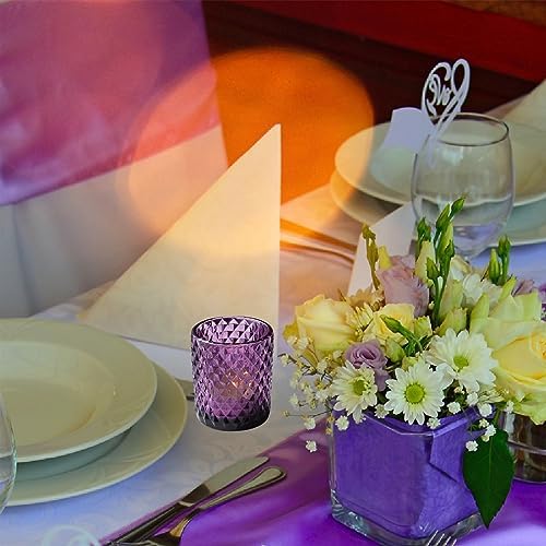 Woho 12 Pack Purple Votive Candle Holders for Vintage Halloween Party Decor - Image 5