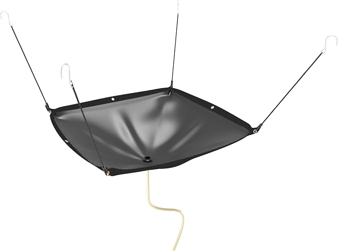 Ceiling Roof Leak Drip Diverter Tarp Heavy Duty Rain Diverter Kit for Roof with Drainage Black 7' x 7'