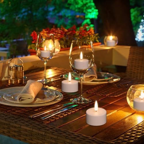 GenSwin Rechargeable Tea Lights Candles Remote Timer Charging Base White - Image 5