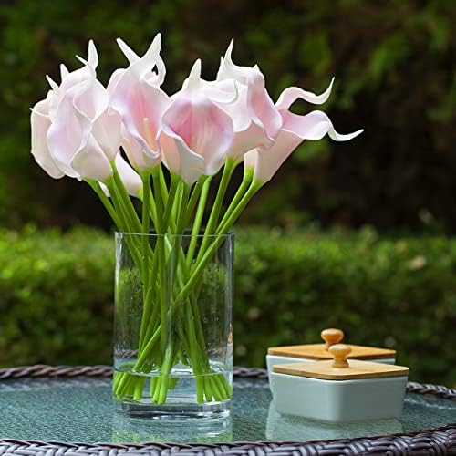 Enova Floral Clear Glass Flower Vase, 6W x 10H Inches Round Flower Vase, Pillar Candle Floating Candle Holders, Tall Cylinder Glass Vase for Flowers, Glass Vase for Home Decor, Wedding (Pack 4) - Image 4