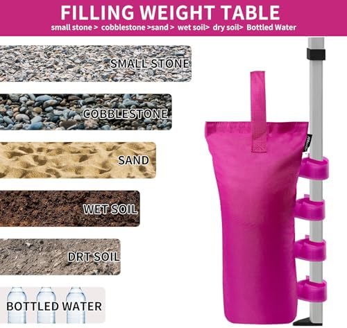 Joramoy Tent Weights SandBags 120LBS for Canopy Leg Set of 4, Pink NO Sand - Image 6