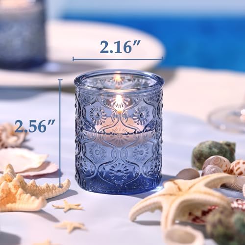 Volens 24pcs Blue Votive Candle Holders for Table Centerpiece, 2.16"x2.65"H - Image 2