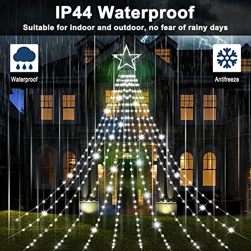 23FT Christmas String Lights, Waterfall Star Lights Outdoor for Yard - Image 4