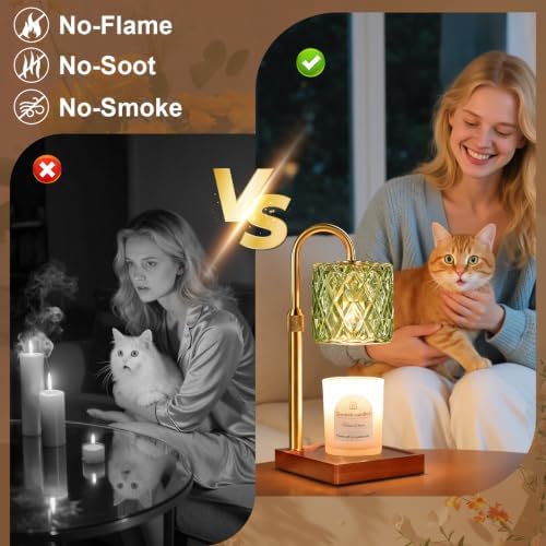 Green Candle Warmer Lamp with Timer - Wax Melt Warmer for Jar Candles - Image 3