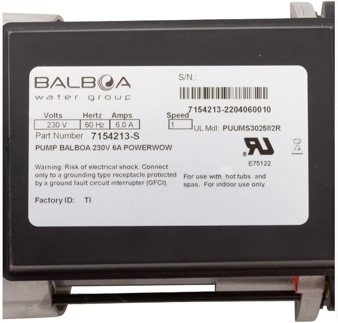Balboa Water Group 7154213-S Pump BWG Vico Ultimax GE 2.0hp, 1 speed, 230v, 2"mbt
