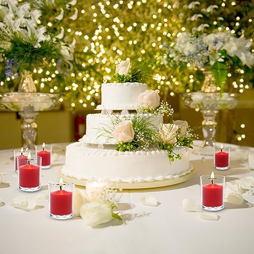 10 Hour Burgundy Votive Candles for Weddings Party Christmas and Emergency, Set of 36 Unscented Bulk Candles for Restaurants and Home Decoration - Image 2