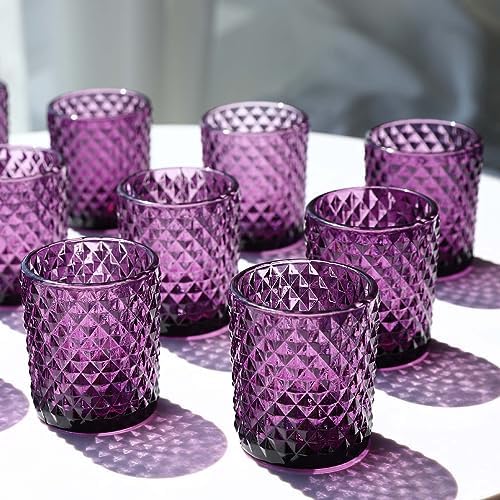 Woho 12 Pack Purple Votive Candle Holders for Vintage Halloween Party Decor by Woho