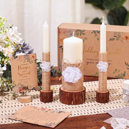 Conelist Unity Candles for Wedding Ceremony Set, Natural - Image 3
