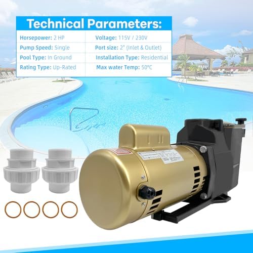 W3SP2615X20 2HP Pool Pump fits for Hayward Super Pool Pump | 115/230V Single Speed, SP2615X20, for All In-Ground Pool