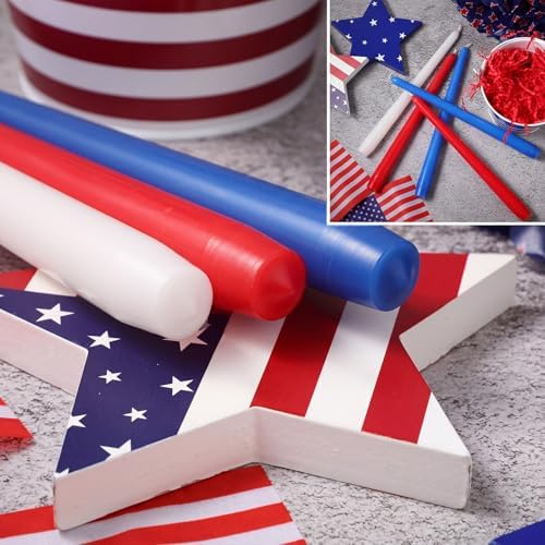 MTLEE 36 Pcs 10 Inch Long Taper Candle Stick Smokeless, Red Blue White - Image 4