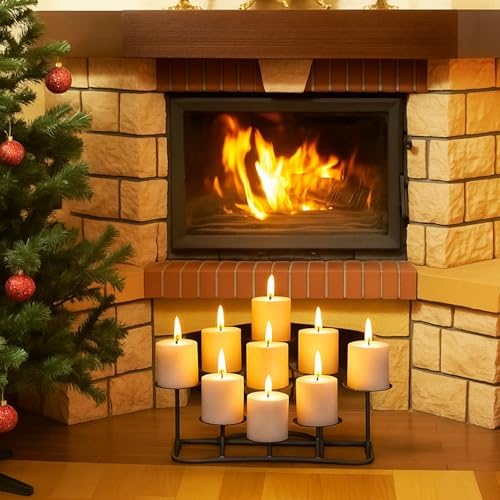 smtyle Black Fireplace Candelabra, 9 Candle Holders for Pillar Candles - Image 6