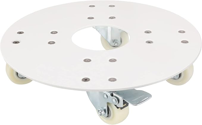 Plant Stand with Wheels,3.0mm Thick Aluminum Alloy Heavy Duty Plant Caddy with Wheels, Rolling Plant Stand Holds 12 Inch and 500lbs（White）