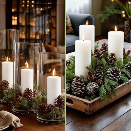 Pillar Candles White 6 Pack, 2.8x8 Inch Unscented Candle - Image 4