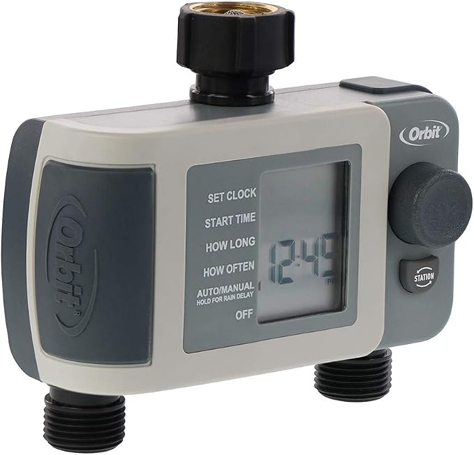 2-Outlet Programmable Hose Faucet Timer