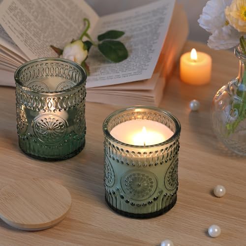 DARJEN 10 Pcs 8oz Glass Candle Jars with Lids, Candle Tins-Green - Image 6