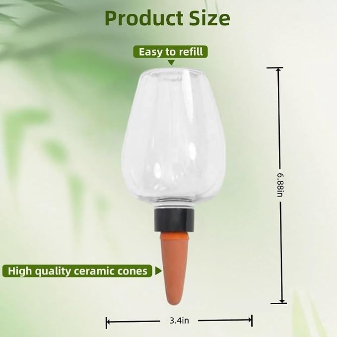 Self Watering Globes with Slow Release & Top Fill, 12.3 oz Automatic Watering Globes for Outdoor & Indoor Plants - Keep Plants Alive While on Vacation (Clear-4 Pack)