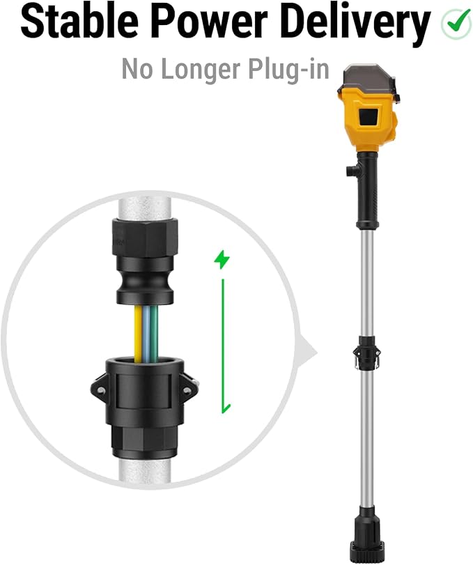 Brushless Stick Water Transfer Pump Compatible with Dewalt 20V Battery(Tool Only), 720GPH Cordless Water Pump Submersible Sump Pump Utility Pump for Pool Garden Pond