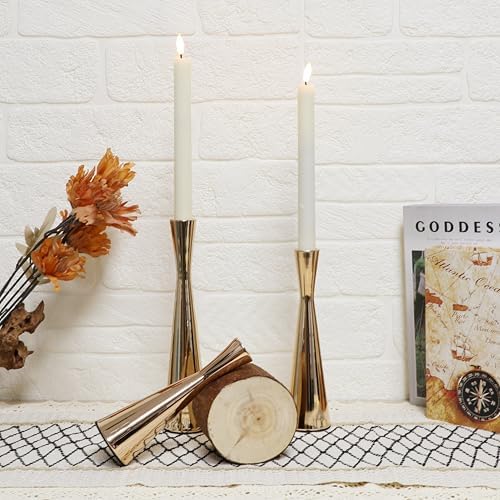 Taper Candle Holders Metal Candlestick Holders Set of 3 Table Mantel Decorative Candle Stand for Dinning,Party，Wedding,Home Decor(Gold) - Image 5