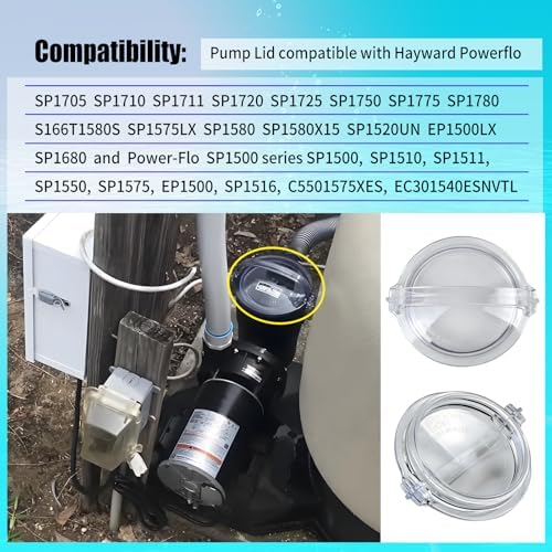 SPX1500D2A Pool Pump Lid Compatible with HayWard PowerFlo/LX/II(No O-Ring) | XQK Pool Pump Cover Grade Clear Pool Pump Strainer Cover Replacement parts for the Above Ground Pool filter Pump