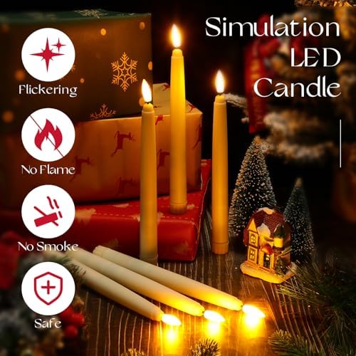 Baquler 24 Pcs Flameless Taper Candles LED Taper Candles Flickering Bulk - Image 5