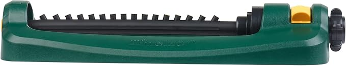 Melnor 65148AMZ Turbo Oscillating Sprinkler, Covers Up to 2,800 Sq. Ft., Adjustable Watering Range, InfinityDrive Turbo Motor, Quick Connect Bundle, Green, Yellow