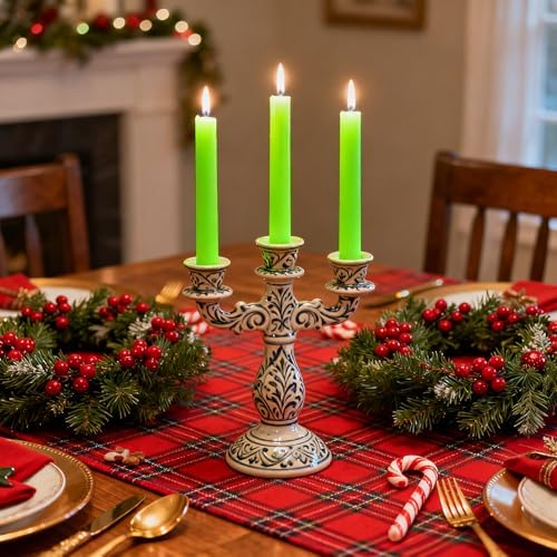 12-Pack Apple Green Taper Candles, 10 Inch Unscented Dripless Candlesticks, Long-Lasting Burn Time of 7-8 Hours, Perfect for Home Décor, Spring and St. Patrick's Day - Image 3