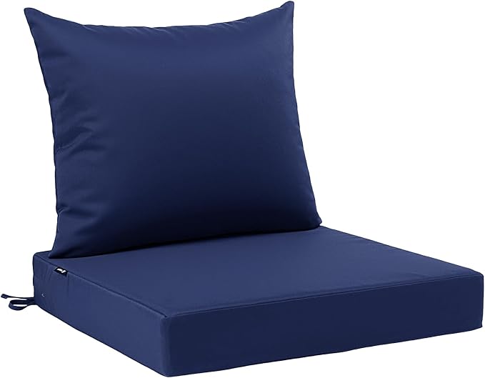 Favoyard Outdoor Seat Cushion Set 19 x 19 Inch Waterproof & Fade Resistant Patio Furniture Cushions with Removable Cover Deep Seat & Back Cushion with Tie Straps for Chair Sofa Couch