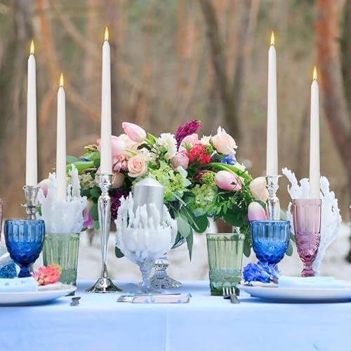 DRIPLESS Gardenia Scented White Taper Candles Candlesticks 10 Inch Tall Candles Dinner Candlesticks for Wedding Home Decor - Image 4