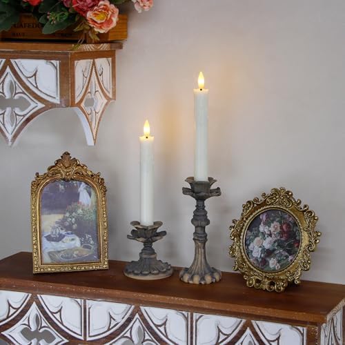 Flameless Flickering Taper Candles Two Remote, 7.5 Inch Ivory Battery Operated LED Window Candles Timer,Set of 8 Plastic 3D-Wick Dripping-Wax Effect Flameless Candlesticks(0.86”Dia,Warm Fire) - Image 2