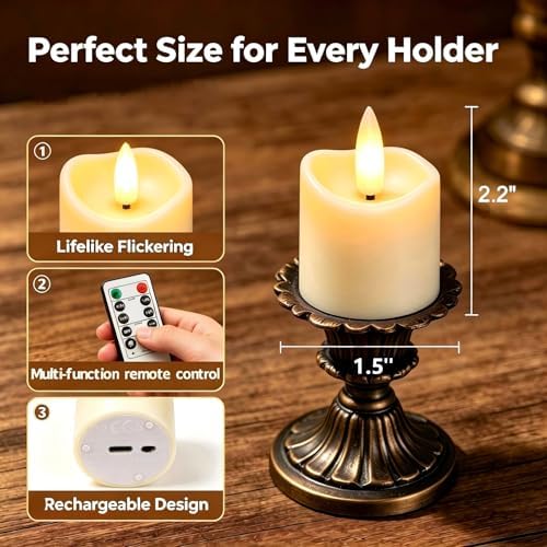 Rechargeable Flameless Candles with Remote Timer - Image 2