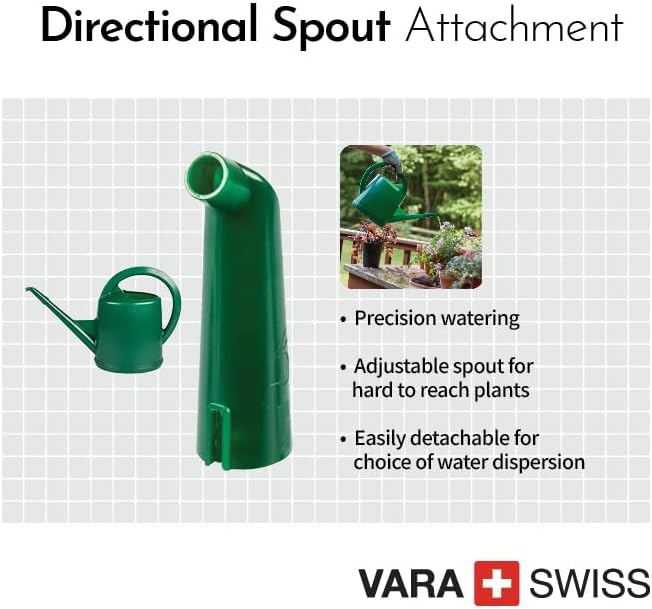 Consolidated Plastics Durable Swiss Watering Can with UV Protection, Ergonomic Handle for Indoor/Outdoor Gardening, Made in Switzerland (4 Liter, Green)