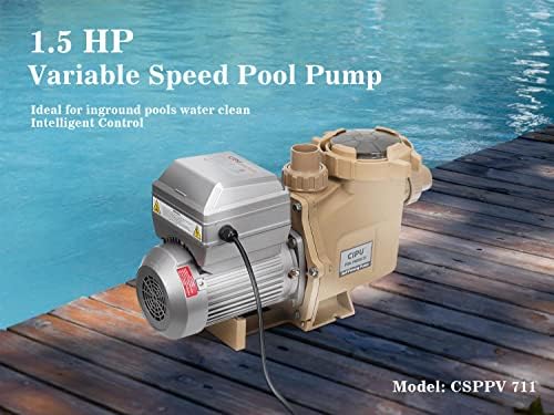 CIPU 1.5HP Variable Speed Pool Pump 230V High Performance Intelligent Control for Inground Swimming Pools All-Weather Water Clean Filter Pump System Replacement ETL/DOE Certificated CSPPV711