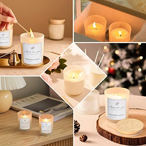 CONNOO 15 Pack 7 OZ Frosted Empty Candle Jars with Bamboo Lids - Image 4