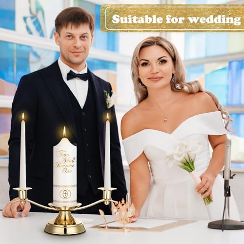 Irenare Unity Candles for Wedding Ceremony with Holder,Elegant - Image 4