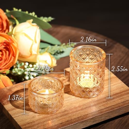 20 Pcs Gold Votive Candle Holder Glass Tea Light Candle Holders Bulk - Image 2