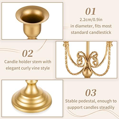 Sziqiqi Gold Candelabra Candle Holders for Wedding Christmas, 5 Arms - Image 4