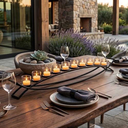 Seraphic Table Centerpiece for Dining Room, Extra Long Candle Holder, Clear - Image 6