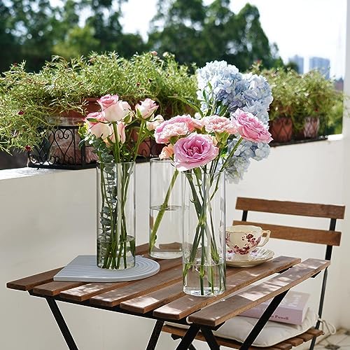 7pcs Glass Cylinder Vases for Centerpieces - 10 Inch Tall Glass Vases for Flowers, Hurricane Candle Holders Floating Candle Vase for Table Centerpiece Formal Dinners Home Decor - Image 4