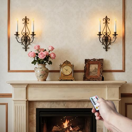 7 Inches Dripless Flameless Taper Candles with Remote Timer Dimmer, Real Wax Battery Candlesticks, 3D Flame Fake Candlesticks for Home Wedding Christmas Decor, White, 6 Pcs - Image 6