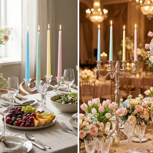 MTLEE 16 Pcs 10 Inch Long Taper Candle Stick Smokeless, Macaron Color - Image 5