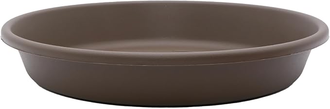 The HC Companies Flower Pot Saucers - Plastic Plant Saucer for Outdoors & Indoors - Traditional Design Plant Pot Trays for Water Drainage - Durable & Stylish Round Plant Tray (8-inch Chocolate)