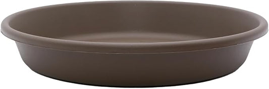 The HC Companies Flower Pot Saucers - Plastic Plant Saucer for Outdoors & Indoors - Traditional Design Plant Pot Trays for Water Drainage - Durable & Stylish Round Plant Tray (8-inch Chocolate)