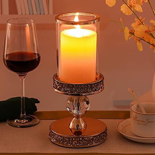 Hurricane Candle Holders for Pillar Candle, Pillar Candle Holder, Crystal Candlesticks Holder for Dining Coffee Table, Wedding,Events,Parties, Home Decor YL031SD - Image 5